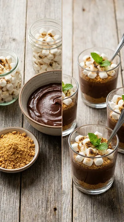 No Bake Smores Pudding Cups - cooking process